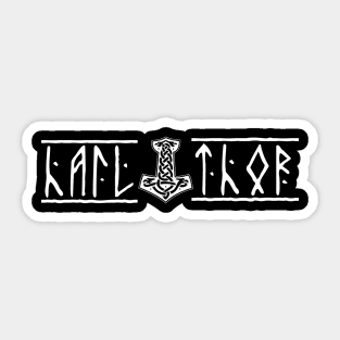 Hail Thor - Mjolnir Hammer - Runes Sticker